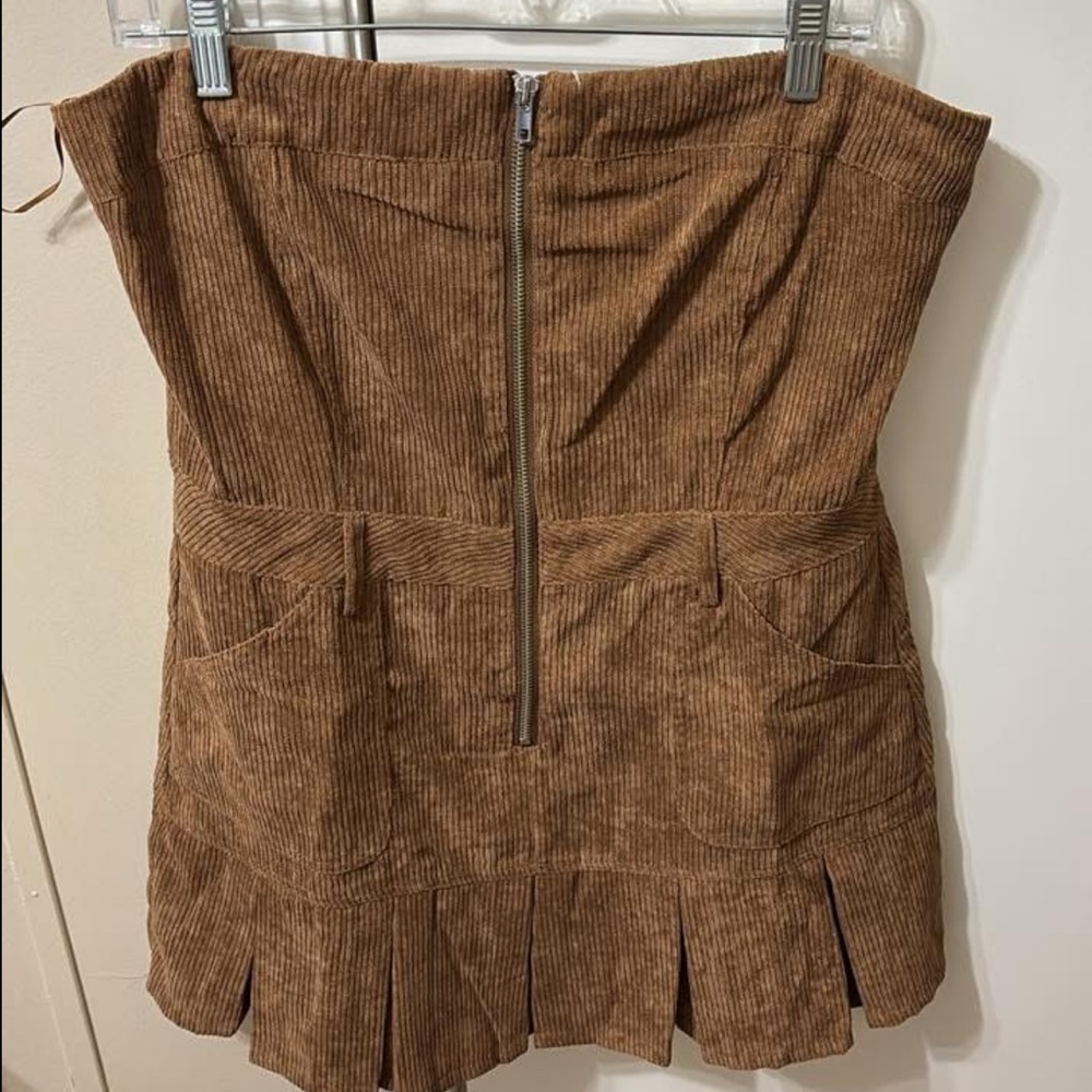 Brown Corduroy Dress with Pockets